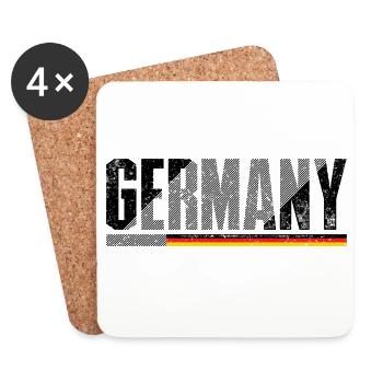 Drapeau de l’Allemagne - Dessous de verre (lot de 4) - blanc - Devant