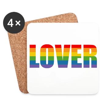 LGBT Regenbogen Lover LGBT lgbtqi queer - Untersetzer (4er-Set) - Weiß - Vorne