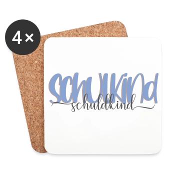 Schulkind Einschulung Grundschule Geschenk - Untersetzer (4er-Set) - Weiß - Vorne