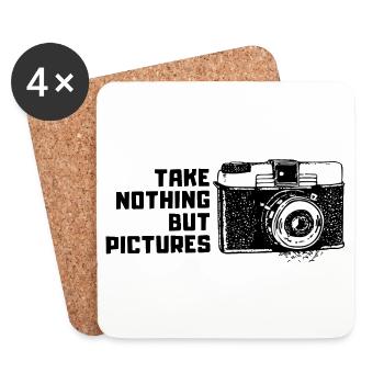 TAKE NOTHING BUT PICTURES - Coasters (set of 4) - white - Front