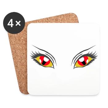 Augen Paar, Dämonin, Halloween Outfit, für mama - Untersetzer (4er-Set) - Weiß - Vorne