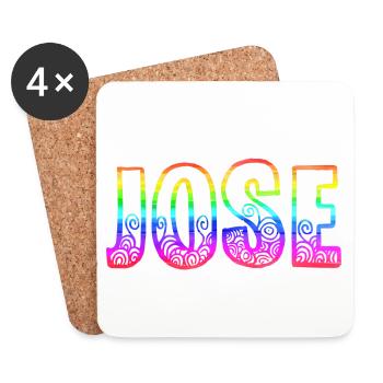 Jose R's Rainbow - Coasters (set of 4) - white - Front
