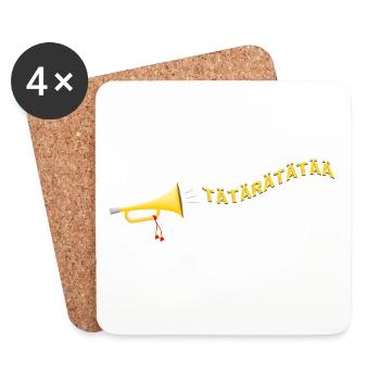 Tätärätätää mit Trompete - Untersetzer (4er-Set) - Weiß - Vorne