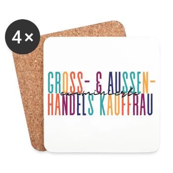 examinierte Groß - und Einzelhandelskauffrau - Untersetzer (4er-Set) - Weiß - Vorne