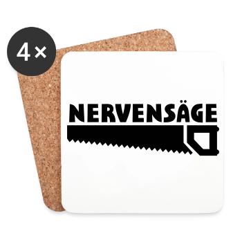 Lustige Sprüche Nervensäge - Untersetzer (4er-Set) - Weiß - Vorne