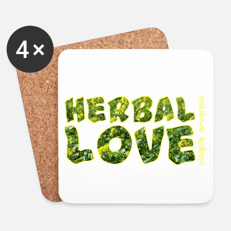 herbal love ackersenf - Untersetzer (4er-Set) - Weiß