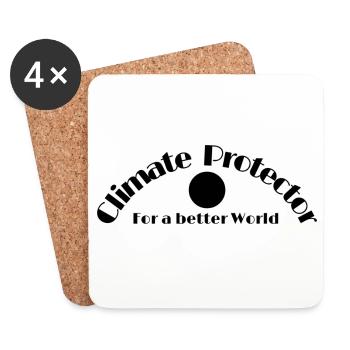 Klimaschutz Statement Climate Protector - Untersetzer (4er-Set) - Weiß - Vorne