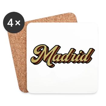 Madrid Retro Striped Script - Untersetzer (4er-Set) - Weiß - Vorne