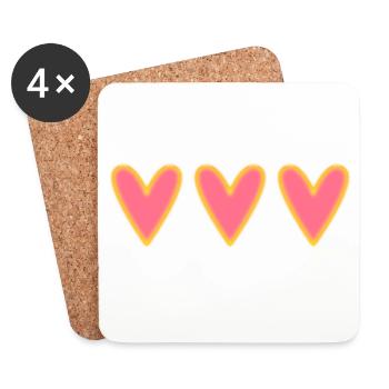 HEART. HEARTS. SAINT VALENTINE. LOVE. LOVE. CHRISTMAS - Coasters (set of 4) - white - Front
