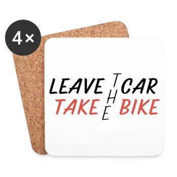 Leave the car, take the bike - Untersetzer (4er-Set) - Weiß - Vorne