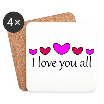 I love you all - Coasters (set of 4) - white - Front