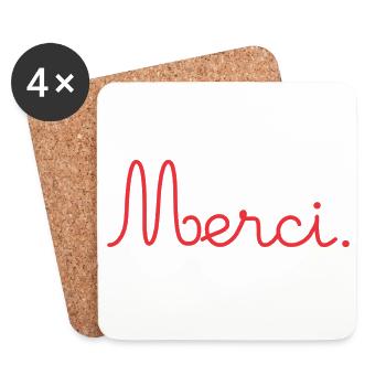 MAÎTRESSE. MERCI. MERCI MAÎTRESSE - Dessous de verre (lot de 4) - blanc - Devant