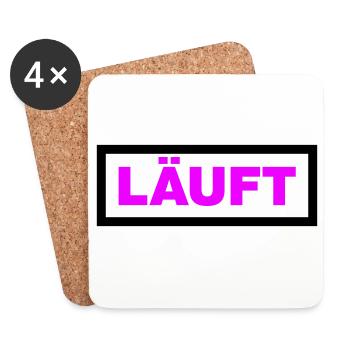 Läuft - Untersetzer (4er-Set) - Weiß - Vorne