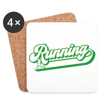 Running Runner Laufen | Farben änderbar - Untersetzer (4er-Set) - Weiß - Vorne
