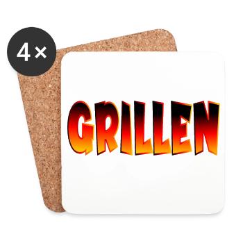 GRILLEN DEUTSCHLAND - Untersetzer (4er-Set) - Weiß - Vorne