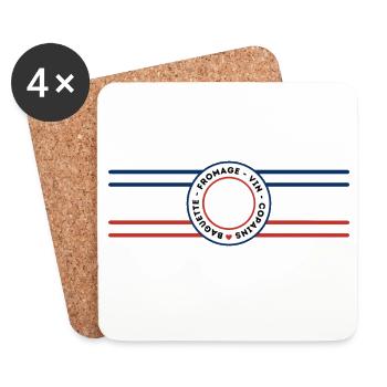 Bleu Blanc Rouge - Apéro copains FRANCE - Dessous de verre (lot de 4) - blanc - Devant