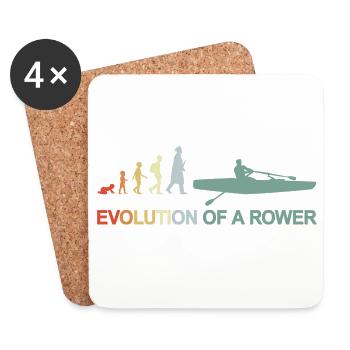 Development of a rower - Coasters (set of 4) - white - Front