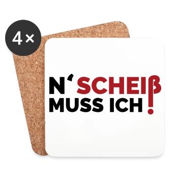 n scheiß muss ich lustige sprüche relax symbol - Untersetzer (4er-Set) - Weiß - Vorne