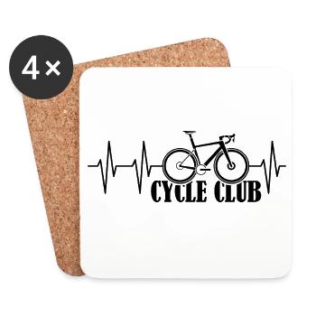 puls cycle club symbol Herzschlag Fahrrad Rennrad - Untersetzer (4er-Set) - Weiß - Vorne