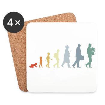 Development of a French horn player - Coasters (set of 4) - white - Front