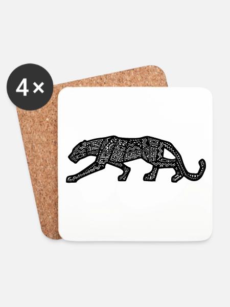 Panther Inca Design - Untersetzer (4er-Set) - Weiß