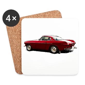 Oldtimer P1800 S - Untersetzer (4er-Set) - Weiß - Vorne