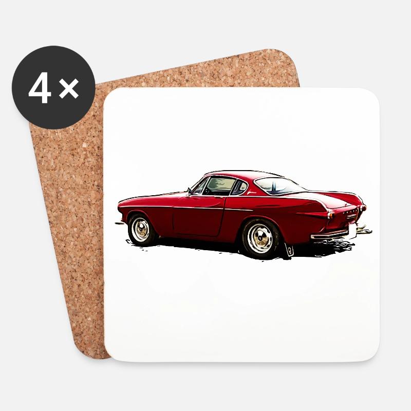 Oldtimer P1800 S - Untersetzer (4er-Set) - Weiß