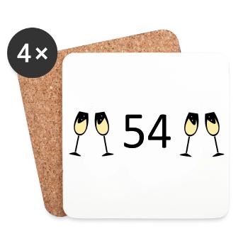 54th Birthday 54 Years Anniversary 54 Number 54 - Coasters (set of 4) - white - Front
