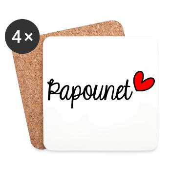 PAPOUNET. PAPA. VATERTAG. FROHER VATERTAG - Untersetzer (4er-Set) - Weiß - Vorne