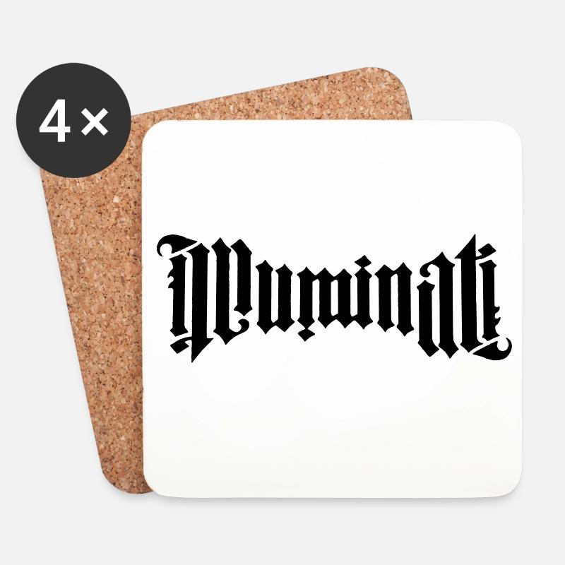 Illuminati Kalligrafie - Untersetzer (4er-Set) - Weiß