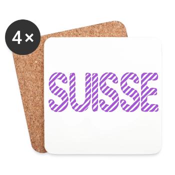 SCHWEIZ. LAND. GENF. SCHWEIZ. HUMOR. LAND - Untersetzer (4er-Set) - Weiß - Vorne