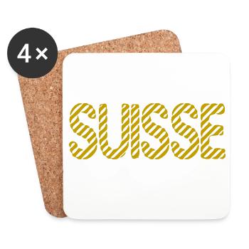 SCHWEIZ. LAND. GENF. SCHWEIZ. HUMOR. LAND - Untersetzer (4er-Set) - Weiß - Vorne