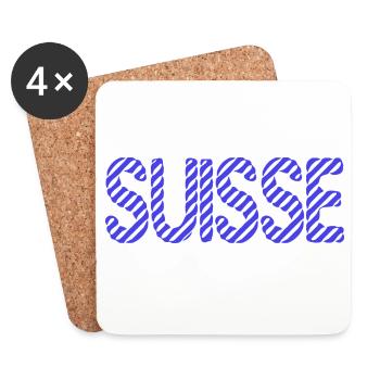 SCHWEIZ. LAND. GENF. SCHWEIZ. HUMOR. LAND - Untersetzer (4er-Set) - Weiß - Vorne