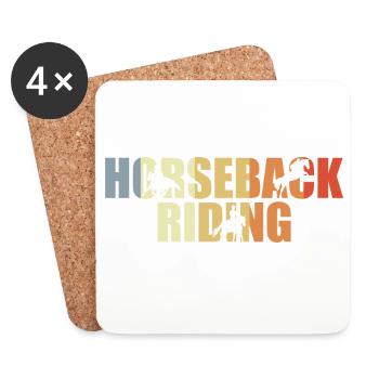 Vintage Horseback Riding - Coasters (set of 4) - white - Front