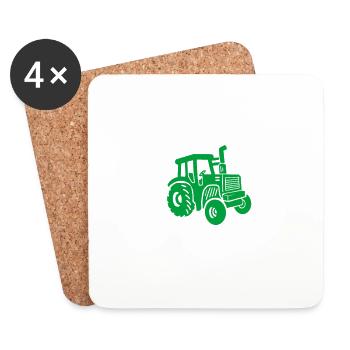 Traktor Herzschlag Bauer - Untersetzer (4er-Set) - Weiß - Vorne