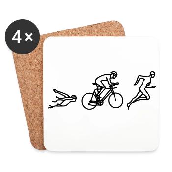 Schwimmen Radfahren Laufen - Untersetzer (4er-Set) - Weiß - Vorne