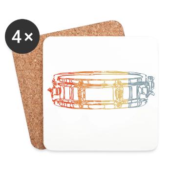 Tambour de marche - Dessous de verre (lot de 4) - blanc - Devant