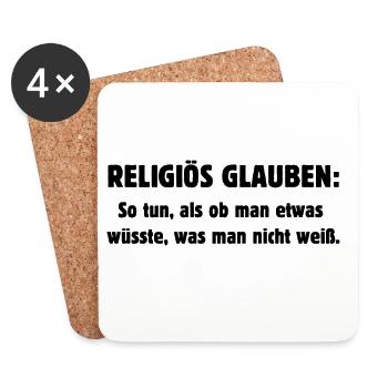 Religiös glauben - Untersetzer (4er-Set) - Weiß - Vorne