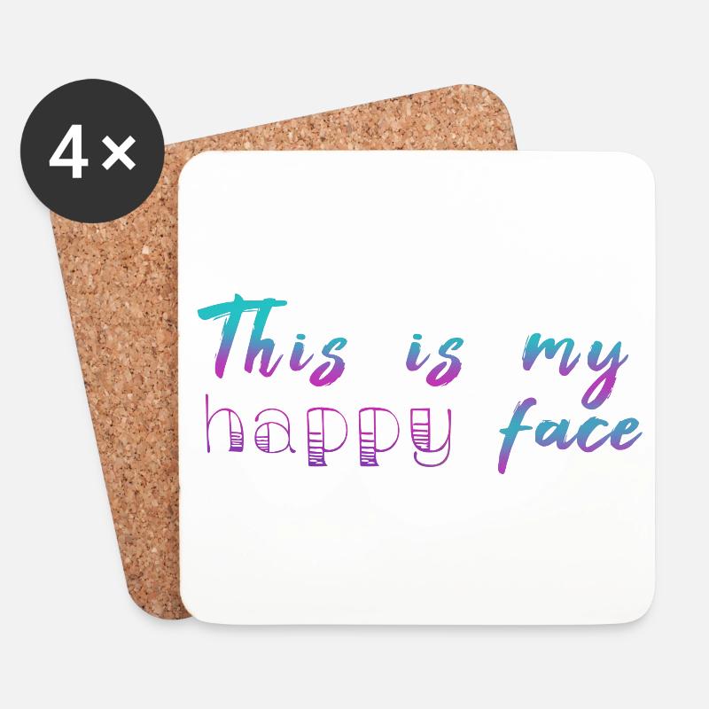 This is my Happy face - Untersetzer (4er-Set) - Weiß