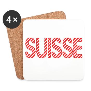 SCHWEIZ. LAND. GENF. HUMOR. LAND. FLAGGE - Untersetzer (4er-Set) - Weiß - Vorne