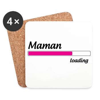 Mama lädt... Bitte warten - Werdende Mutter - Untersetzer (4er-Set) - Weiß - Vorne