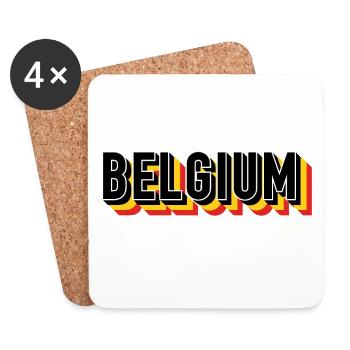 BELGIUM tricolor - Coasters (set of 4) - white - Front
