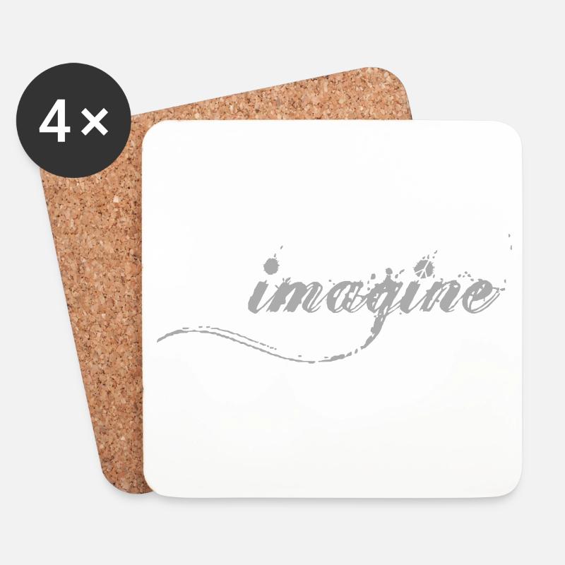 Imagine - Dessous de verre (lot de 4) - blanc