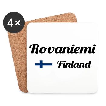 Rovaniemi Finlande - Imprimés élégants - Dessous de verre (lot de 4) - blanc - Devant