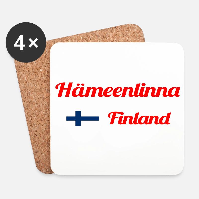 Hämeenlinna Finlande- Imprimés élégants - Dessous de verre (lot de 4) - blanc