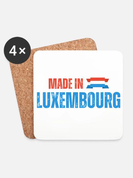 Hergestellt in Luxemburg, Luxemburger Stolz - Untersetzer (4er-Set) - Weiß