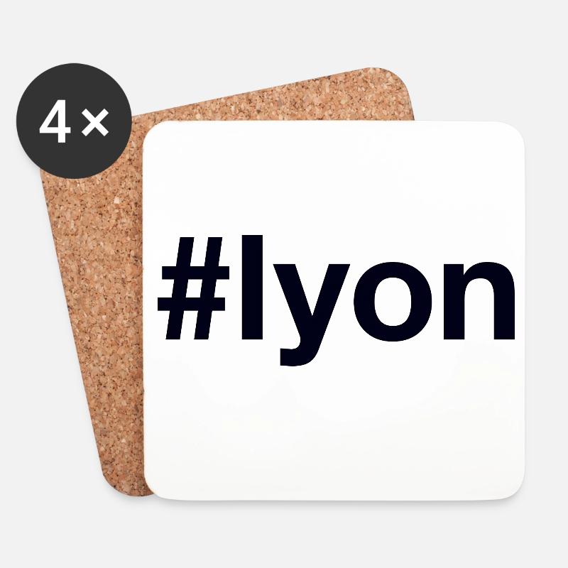 LYON Hashtag - Untersetzer (4er-Set) - Weiß