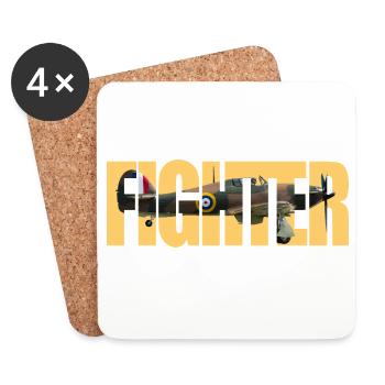 Fighter Hurricane - Coasters (set of 4) - white - Front
