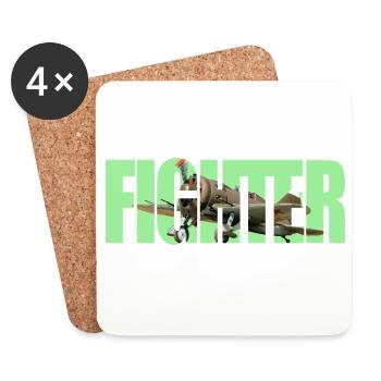 Fighter I-16 - Coasters (set of 4) - white - Front