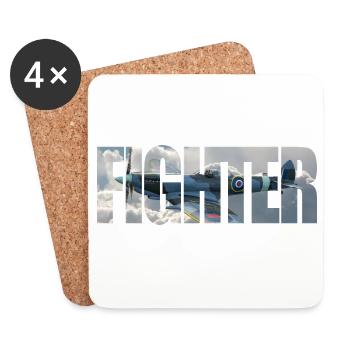 Fighter Spitfire - Coasters (set of 4) - white - Front